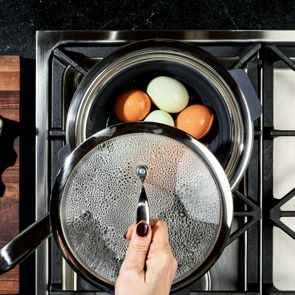 HexClad 2-Piece Steamer Basket Set, Heat-Safe to 230ºC, Dishwasher Safe